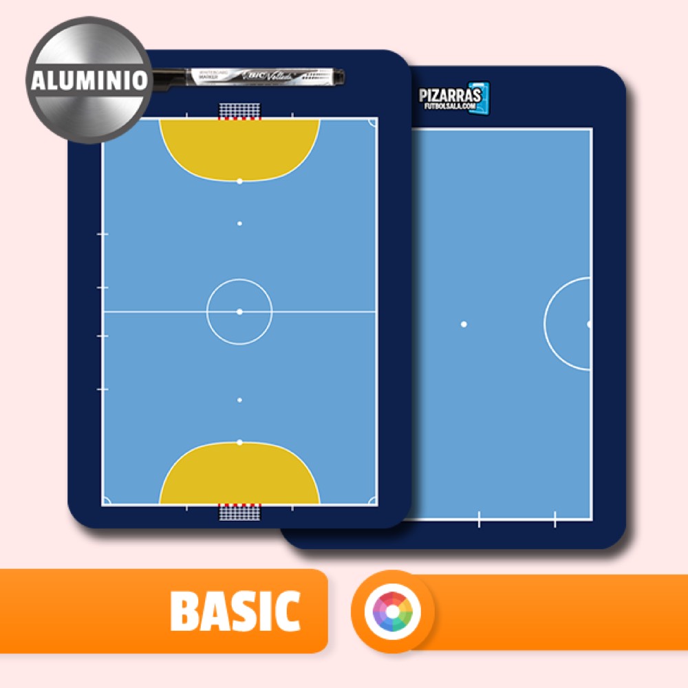 Pizarra táctica de fútbol sala Casual Aluminio BASIC con los colores del equipo