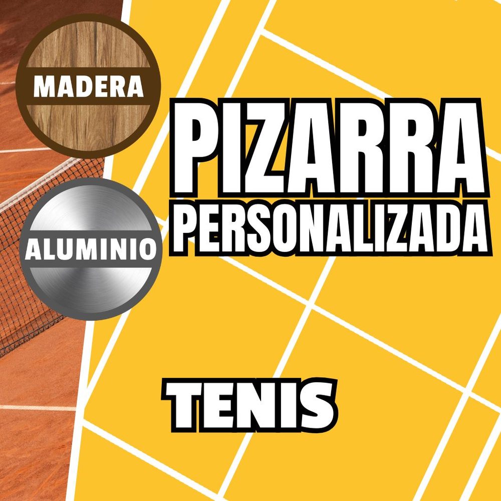 Pizarra personalizada de tenis en madera o aluminio